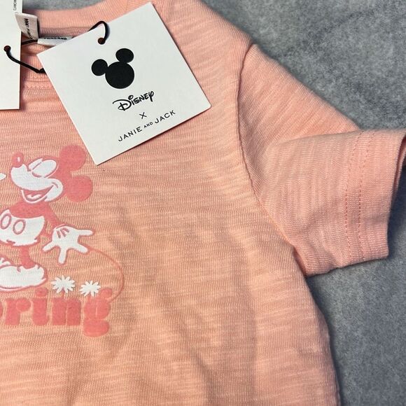 Janie and Jack 100048906 Peach Disney Mickey Mouse Explorer Tee NWT - Picture 5 of 9